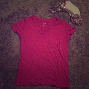 Pink v-neck shirt